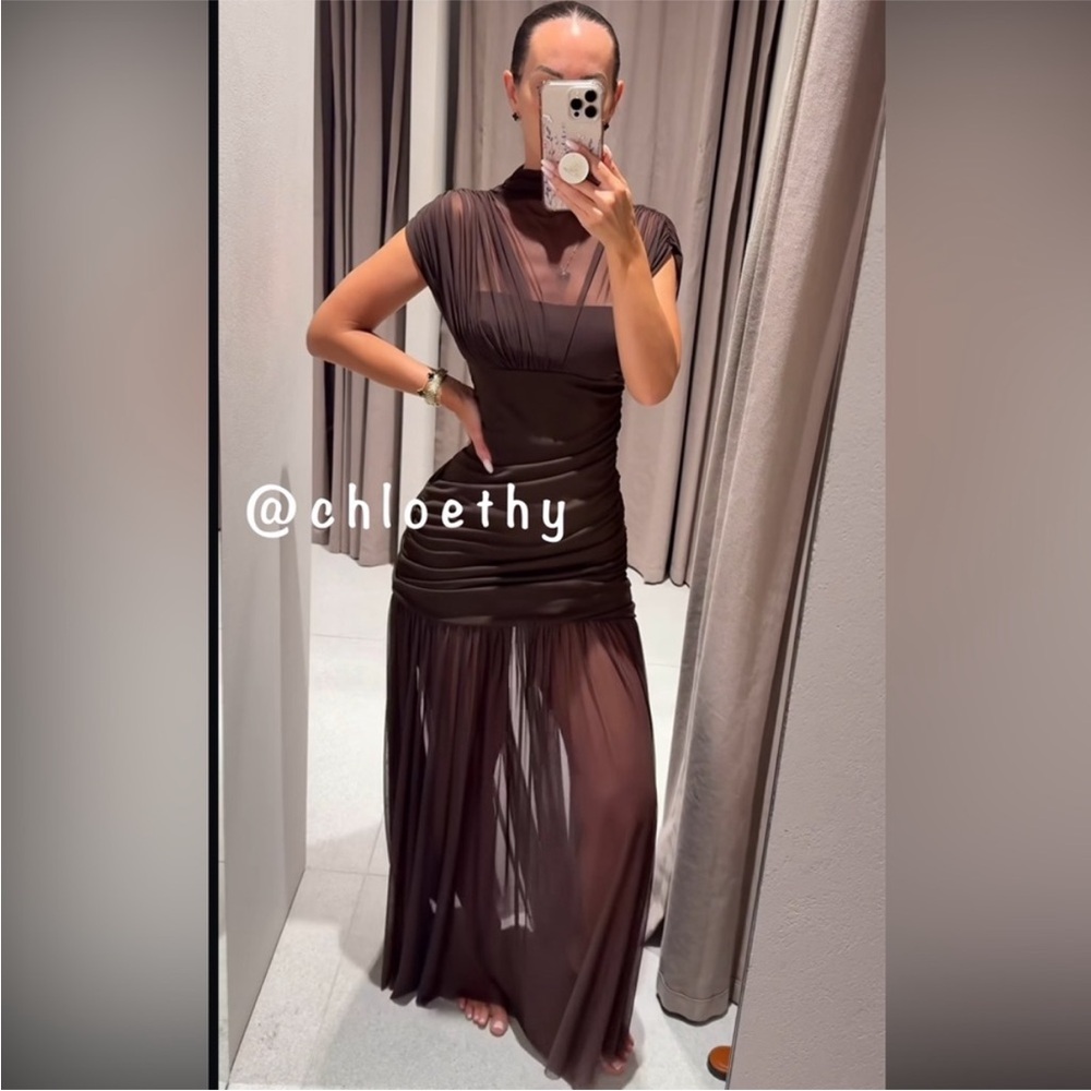 Zara Sheer Black Maxi Dress